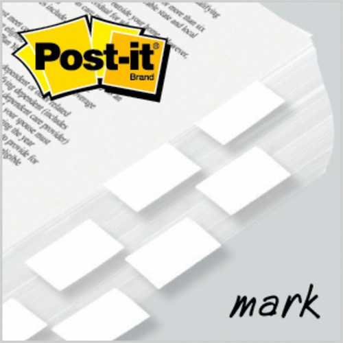 Post-it Flags - 100 - 1" x 1 3/4" - Rectangle - Unruled - White - Removable, Self-adhesive - / (MMM680WE2)