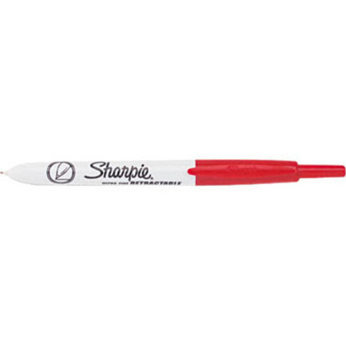 Sharpie Ultra-fine Tip Retractable Markers - Ultra Fine Marker Point - Retractable - Red - 12 / (SAN1735791)