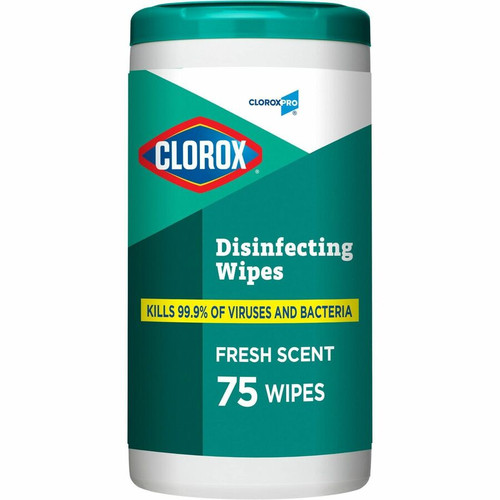 CloroxPro Disinfecting Wipes - Fresh Scent - Soft Cloth - 75 Per Canister - 1 Each (CLO15949)