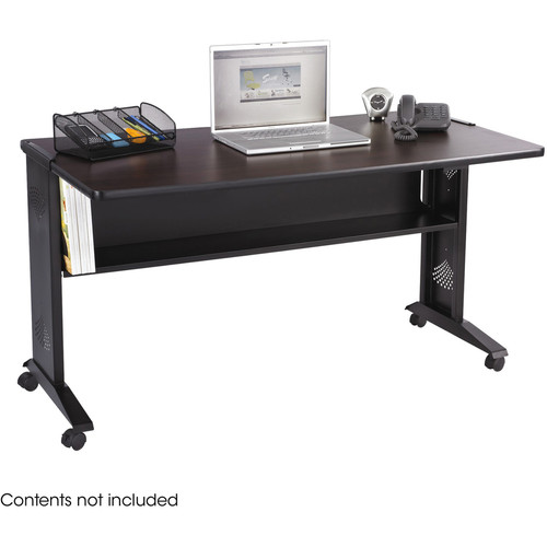 Safco 54"W Reversible Top Mobile Desk - Rectangle Top - 28" Table Top Length x 53.50" Table Top x - (SAF1933)