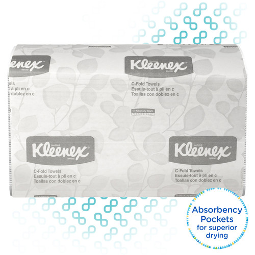 Kleenex C-Fold Hand Towels - 1 Ply - C-fold - 10.10" x 13.25" - White - 150 Per Bundle - 4 / Pack (KCC88115)