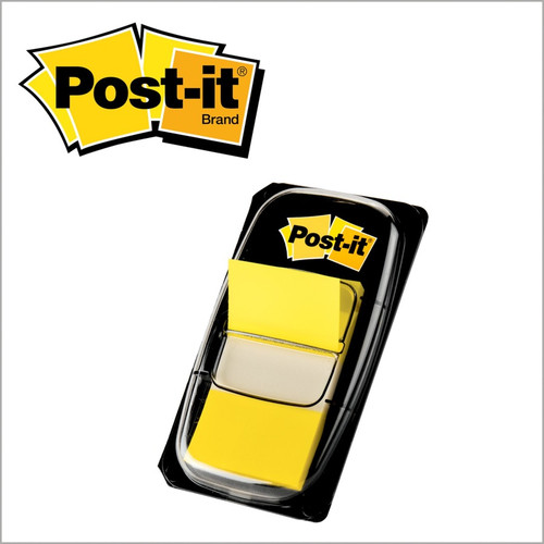 Post-it Yellow Flag Value Pack - 600 x Yellow - 1" x 1 3/4" - Rectangle - Unruled - Yellow - - (MMM680YW12)