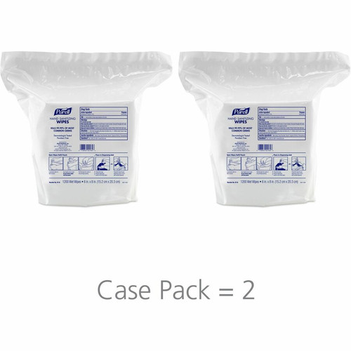 PURELL Sanitizing Wipes - White - 1200 Per Pack - 2400 / Carton (GOJ911802)
