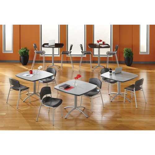 Iceberg CafeWorks 36" Square Cafe Table - Melamine Square Top - Powder Coated Base - Contemporary x (ICE65617)