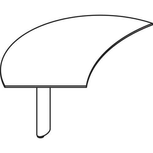 Mayline Medina Curved Desk Extension, Left - 1" Work Surface, 28" x 47"29.5" - Beveled Edge - Steel (MLNMNEXTLLGS)