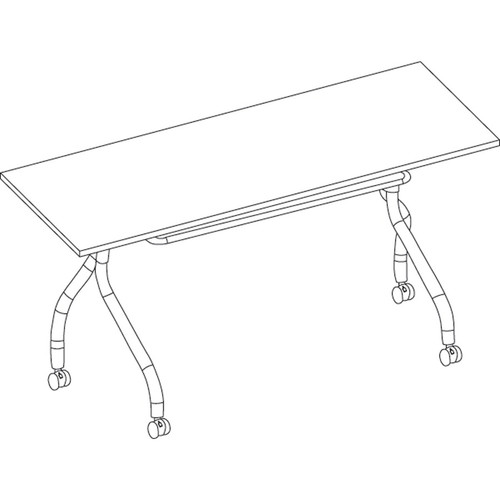 Lorell Flip Top Training Table - Rectangle Top - Four Leg Base - 4 Legs x 60" Table Top Width x Top (LLR59516)