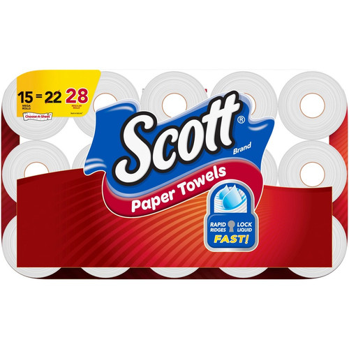 Scott Choose-A-Sheet Paper Towels - Mega Rolls - 1 Ply - 102 Sheets/Roll - White - 15 / Pack (KCC36371)