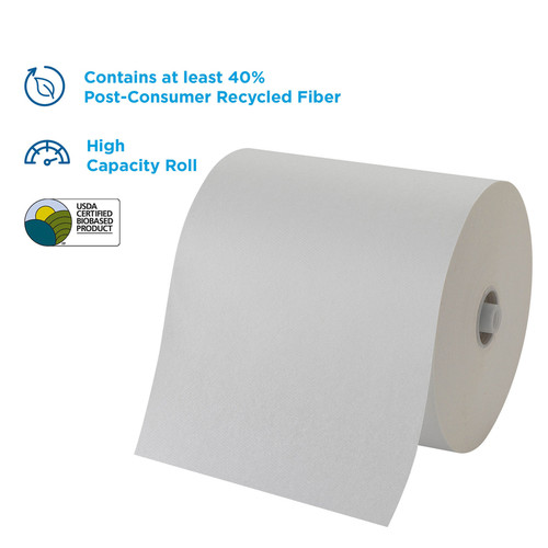 Pacific Blue Ultra High-Capacity Recycled Paper Towel Rolls - 7.87" x 1150 ft - White - Paper - 6 - (GPC26490)