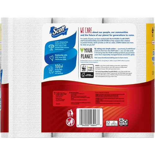 Scott Choose-A-Sheet Paper Towels - Mega Rolls - 1 Ply - 102 Sheets/Roll - White - Paper - 102 - 24 (KCC16447)
