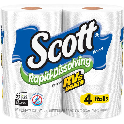 Scott Rapid-Dissolving Toilet Paper - White - 48 / Carton (KCC47617)