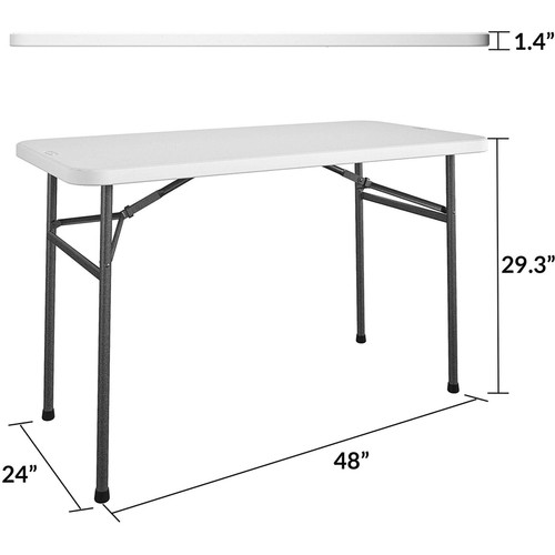 Cosco Straight Folding Utility Table - Rectangle Top - Four Leg Base - 4 Legs - 200 lb Capacity x x (CSC14146WSL1E)