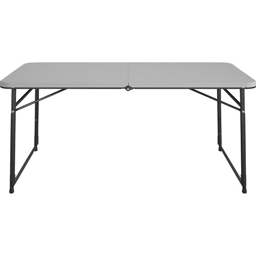 Cosco Fold Portable Indoor/Outdoor Utility Table - 200 lb Capacity - Adjustable Height - 48" Table (CSC14400GRY1E)