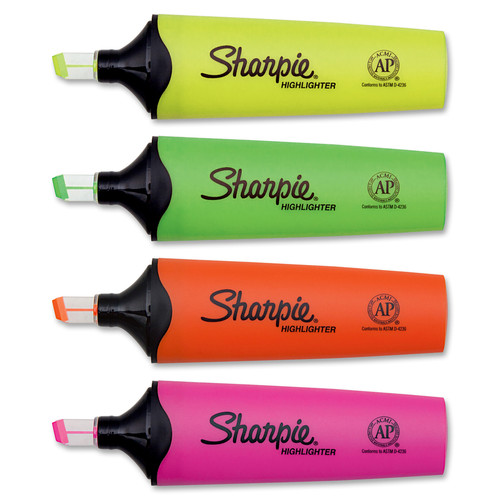 Sharpie Clear View Highlighter Pack - Chisel Marker Point Style - Assorted - 4 / Set (SAN2128216)