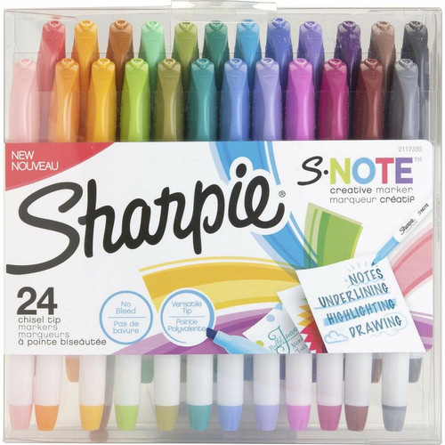 Sharpie S-Note Creative Markers, Chisel Tip - Chisel Marker Point Style - Assorted - 24 / Pack (SAN2158059)