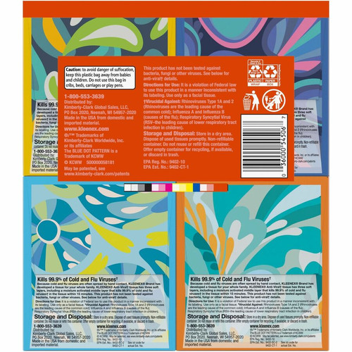 Kleenex Anti-viral Facial Tissue - 3 Ply - White - 55 Per Box - 12 / Carton (KCC54506CT)
