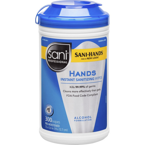 PDI Hands Instant Sanitizing Wipes - White - 300 Per Canister - 1 Each (PDIP92084)