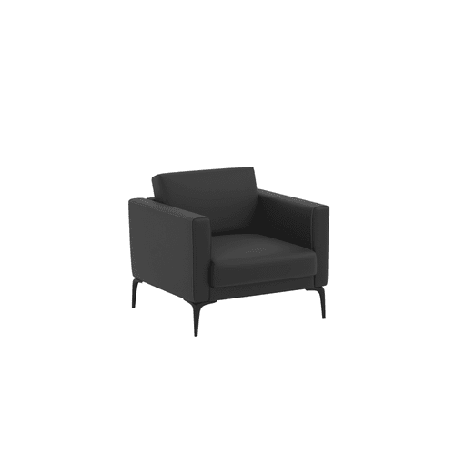 Metro - Black Vinyl Lounge Chair - 33.46”W x 31.89”D x 25.59”H (MOS1F28233)