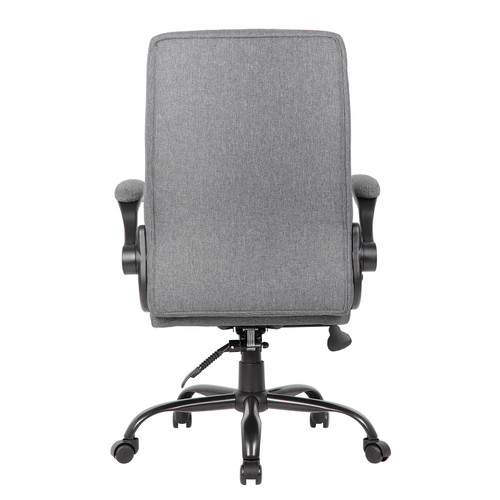 James Executive Chair with Flip Arm Gray Fabric / Black Frame - 26.5-26.56”W x 28.5”D x 43-46”H (MOS2E01428GRY)