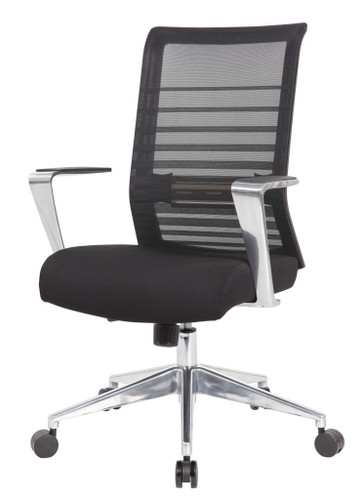 Garrison Mesh Back Task Chair Chrome Arms and Base - 27”W x 25.5”D x 40-43”H (MOS2T01656CBLK)