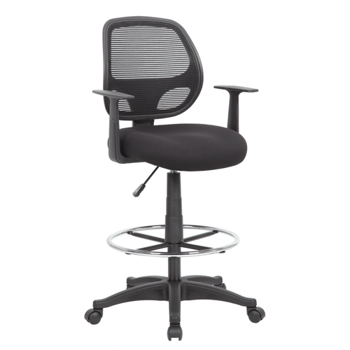Miles Commercial Grade Task Stool Chair with Arms Black Mesh Back / Black Fabric Seat,MOS2T01606AST,2T01606AST Miles Commercial Grade Task Stool Chair with Arms Black Mesh Back / Black Fabric Seat,MOS2T01606AST,2T01606AST