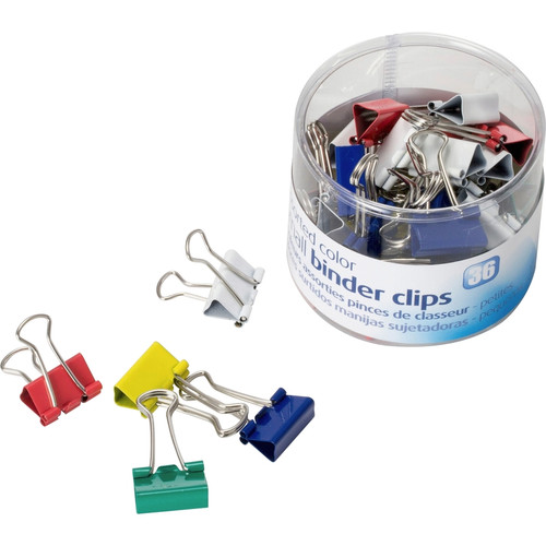 Officemate Binder Clips, Small - Small - 0.38" Size Capacity - 36 / Pack - Assorted (OIC31028)