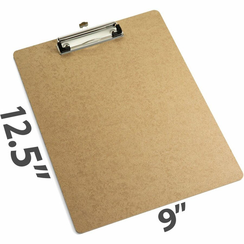 Officemate Recycled Low-profile Clipboard - 1" Clip Capacity - 9" x 12 1/2" - Hardboard - Brown - 1 (OIC83219)