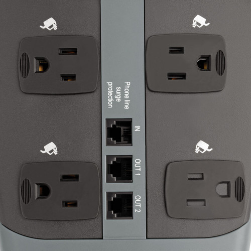 Tripp Lite by Eaton Protect It! 10-Outlet Surge Protector, 8 ft. (2.43 m) Cord with Right-Angle - x (TRPTLP1008TEL)