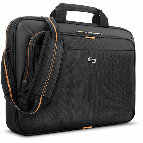 Solo Carrying Case (Briefcase) for 15.6" iPad Notebook - Orange, Black - Polyester Body - Handle, - (USLUBN1014)