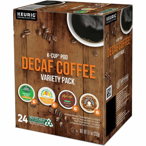 Keurig K-Cup Decaf Coffee Variety Pack - Compatible with Keurig Brewer - Light/Medium - 24 / Box (GMT9977)