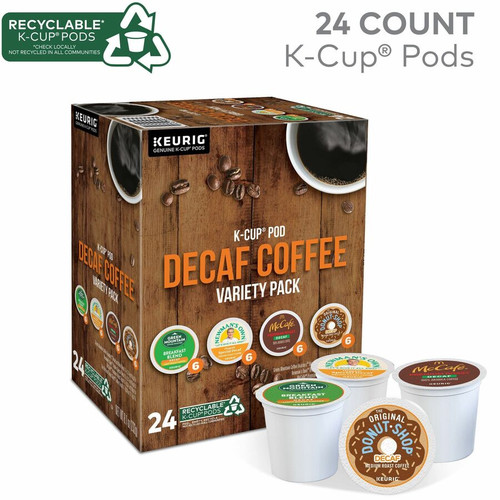 Keurig K-Cup Decaf Coffee Variety Pack - Compatible with Keurig Brewer - Light/Medium - 24 / Box (GMT9977)