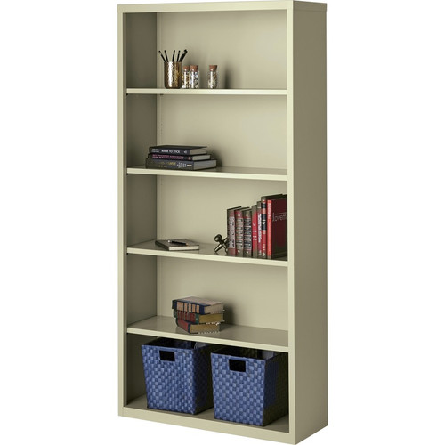 Lorell Fortress Series Bookcase - 34.5" x 13" x 72" - 6 x Shelf(ves) - Putty - Powder Coated - - - (LLR41290)