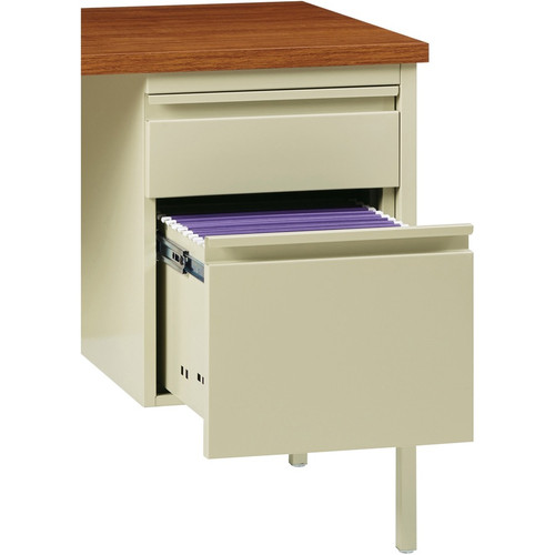 Lorell Fortress Series 48" Right Single-Pedestal Desk - For - Table TopOak Laminate Rectangle Top - (LLR66908)