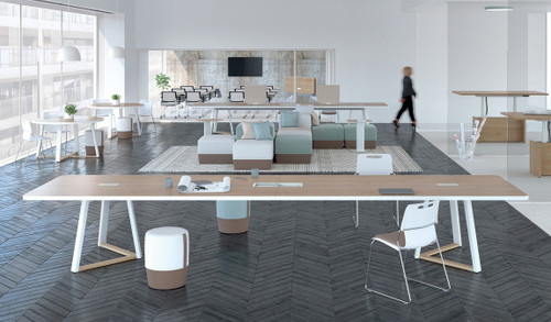 Groupe Lacasse Rectangular Conference Table with Power Modules (MOSGL-QM16)