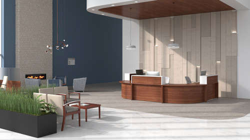 Groupe Lacasse 3 Person Curved Reception Desk (MOSGL-MORPH1)