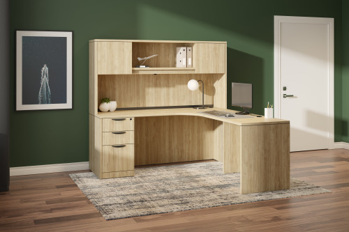 Classic “L” Desk with Deluxe Pedestal (MOSWSXC1107)