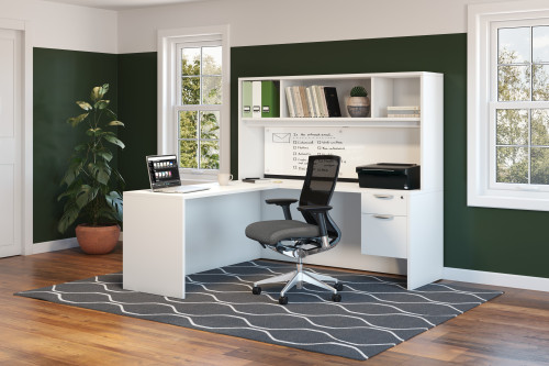 Classic “L” Desk with Open Hutch (MOSWSXC1092)