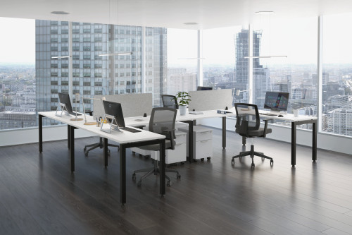 Quad “L” Workstations with Dividers (MOSWSXE1049)