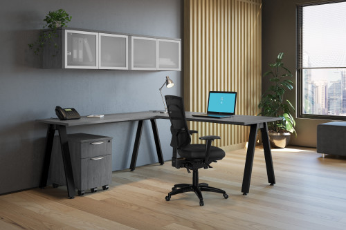 Elements “L” V Leg Desk with Wall Mounted Storage (MOSWSXE1080)