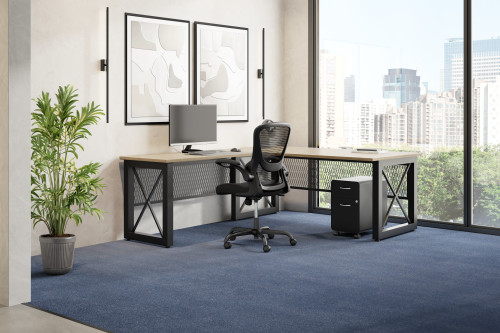 Ridge Series “L” Desk with Mobile Pedestal (MOSWSXM1022)