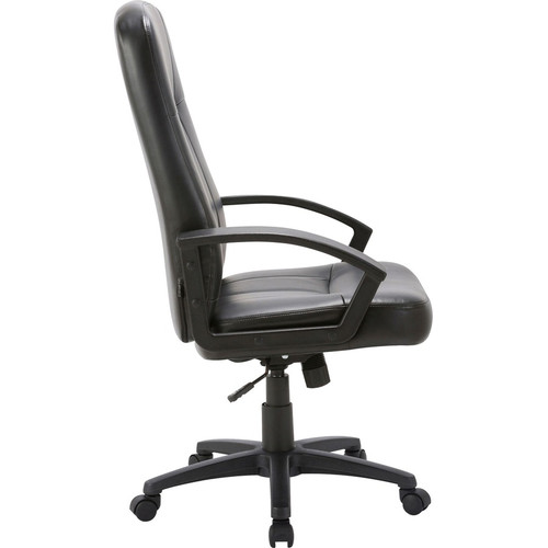 Lorell Chadwick Series Executive High-Back Chair - Black Seat Color - Leather Seat Material - Black (LLR60120)