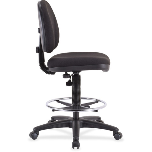Lorell Millenia Series Adjustable Task Stool with Back - Black Seat Color - Black - 1 Each (LLR80008)