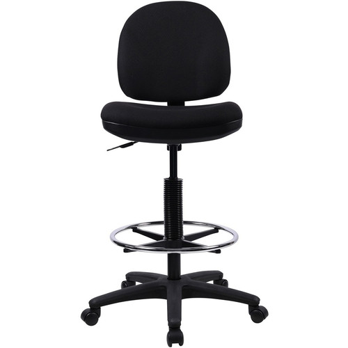 Lorell Millenia Series Adjustable Task Stool with Back - Black Seat Color - Black - 1 Each (LLR80008)