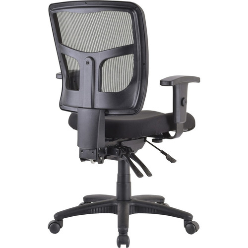 Lorell ErgoMesh Series Managerial Mesh Mid-Back Chair - Black Seat Color - Fabric Seat Material - - (LLR86201)