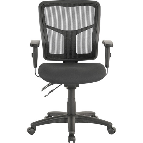 Lorell ErgoMesh Series Managerial Mesh Mid-Back Chair - Black Seat Color - Fabric Seat Material - - (LLR86201)