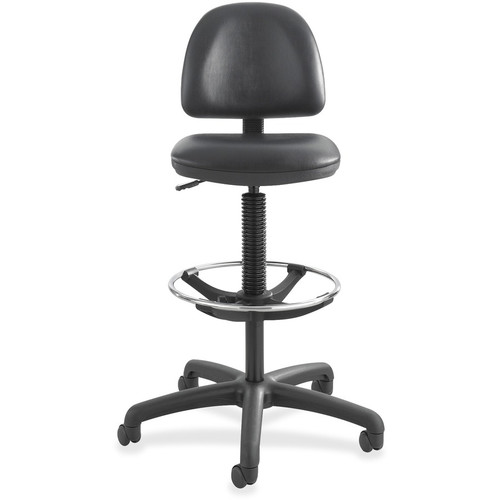 Safco Precision Extended Height Drafting Chair - Vinyl Black Seat Color - Vinyl Seat Material - - - (SAF3406BL)
