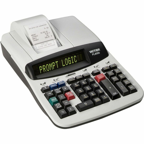 Victor PL8000 Thermal Printing Calculator - Date, Clock, Heavy Duty, Backlit Display, Durable, - AC (VCTPL8000)