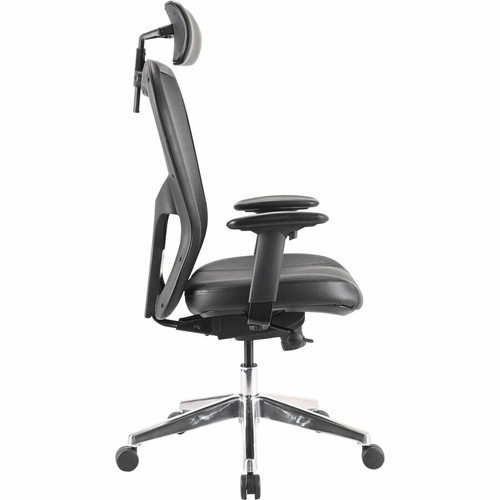 Lorell Elevate Mesh High-Back Executive Office Chair - Black Seat Color - Leather Seat Material - - (LLR85035)