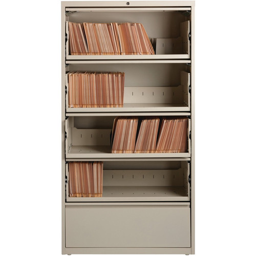 Lorell Fortress Lateral File with Roll-Out Shelf - 36" Width x 18.6" Depth x 68.8" Height - 5 x for (LLR43512)