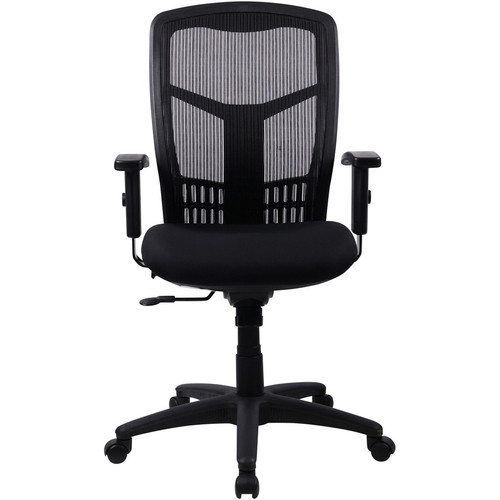 Lorell Executive Mesh High-back Swivel Chair - Black Seat Color - Fabric Seat Material - Steel - - (LLR86205)