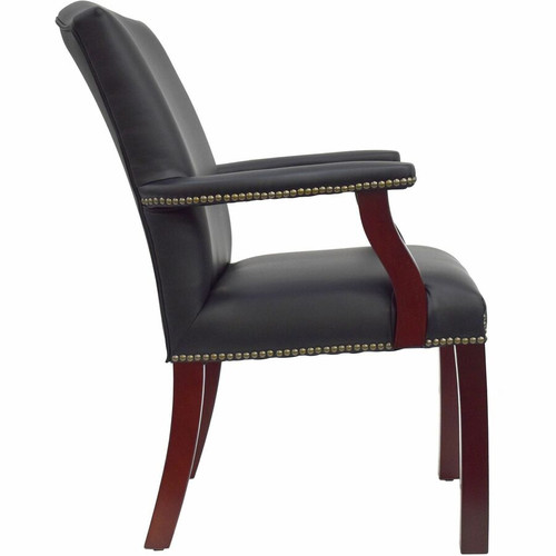 Lorell Deluxe Guest Chair - Black Seat Color - Bonded Leather Seat Material - Black Back Color - - (LLR68252)